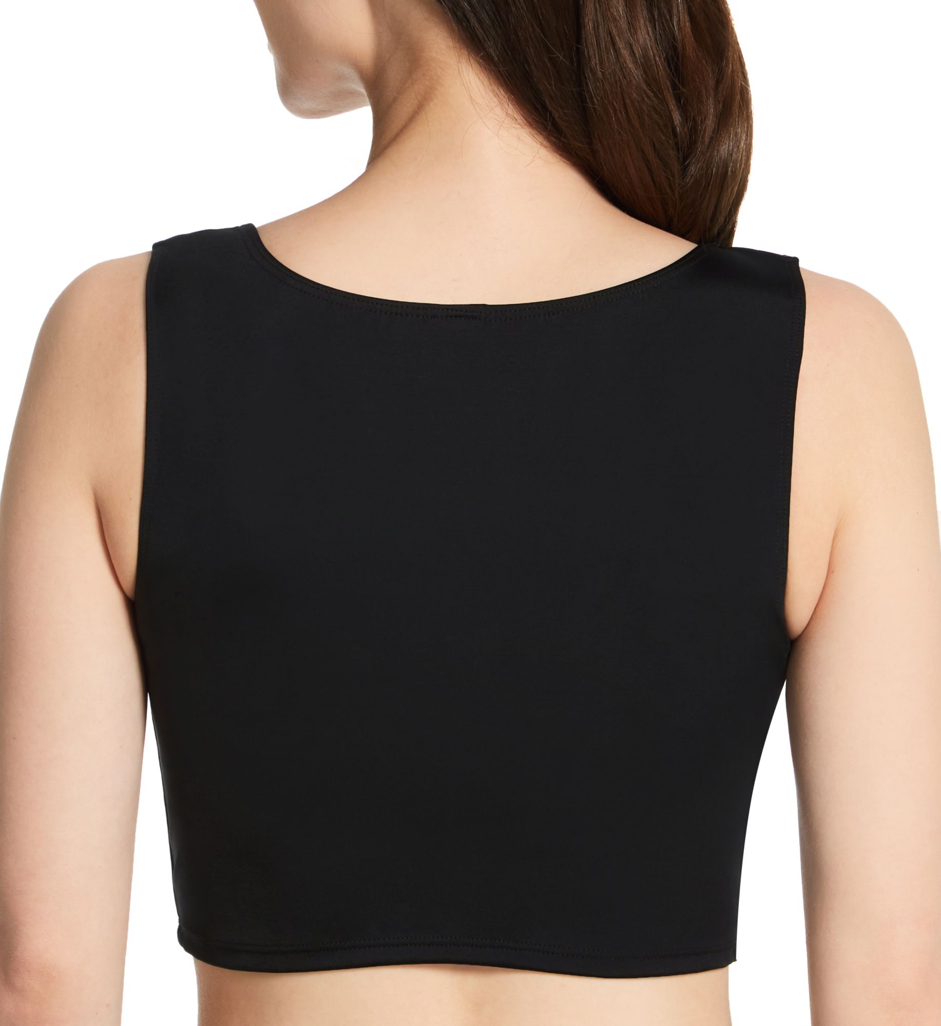 InstantFigure Compression Sleeveless Underbust Support Crop Top Black 2X  - Image 2