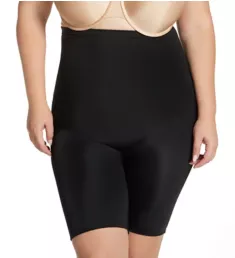 Curvy Hi-Waist Slimming Short with Open Gusset Black 2X