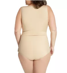 Curvy Tank Bodysuit with Snap Bottom Nude 2X