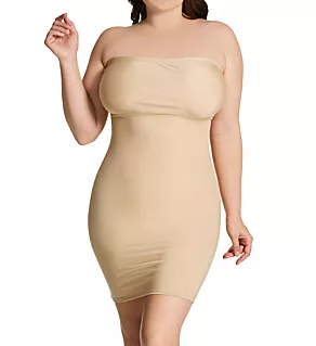 Curvy Empire Waist Bandeau Dress Nude 3X