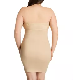 Curvy Empire Waist Bandeau Dress Nude 2X