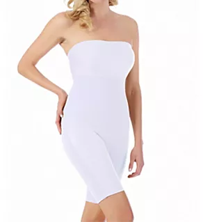 Bandeau Body Short with Open Gusset White XS