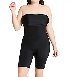 Curvy Bandeau Body Short with Open Gusset Black 2X