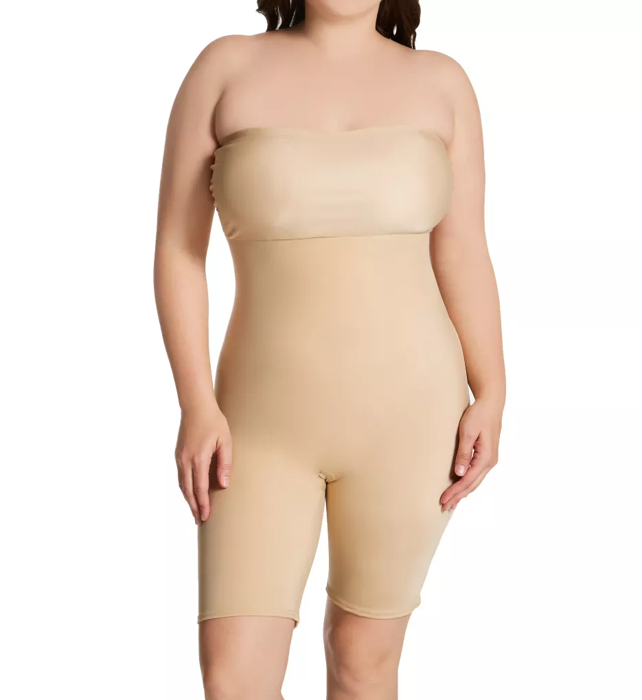 Curvy Bandeau Body Short with Open Gusset Nude 2X