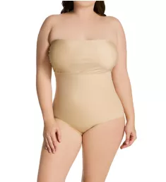 Curvy Bandeau Brief Bodysuit Nude 2X