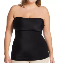 Curvy Strapless Bandeau Top Black 2X