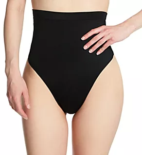Shapewear Hi-Waist Full Front Coverage Thong Black XS