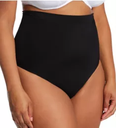 Shapewear Plus Size Hi-Waist Full Front Panty Black 2X