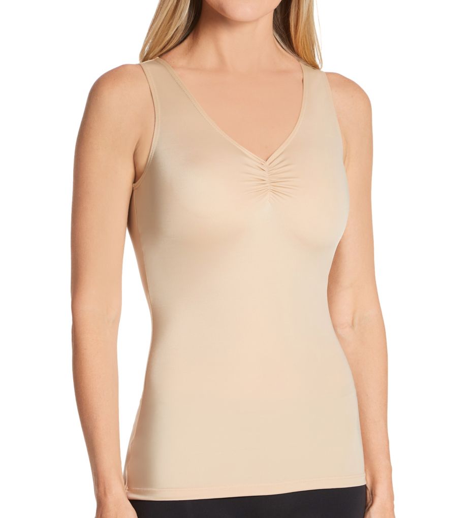 InstantFigure (2528964) -- InstantFigure WT40011 Hi-Back Shirred Front Tank Top (Nude XL)
