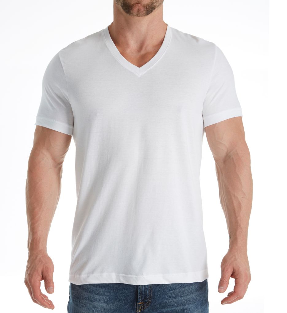 100% Cotton V Neck T-Shirt - 3 Pack-fs