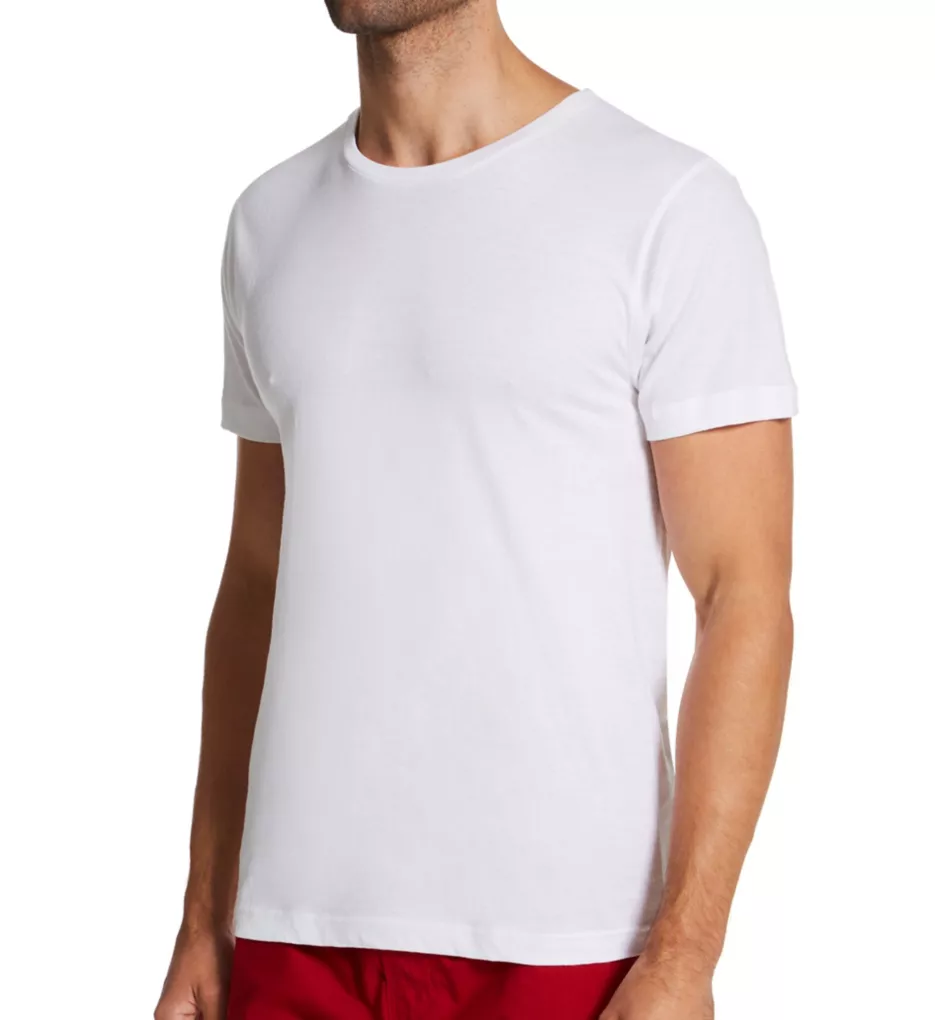 Hanes Ultimate Tall Man Cotton Crewneck T-Shirt - White, 4 pk