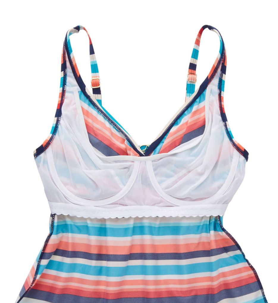 Stripe Medley D-Vour Underwire Tankini Swim Top-cs3