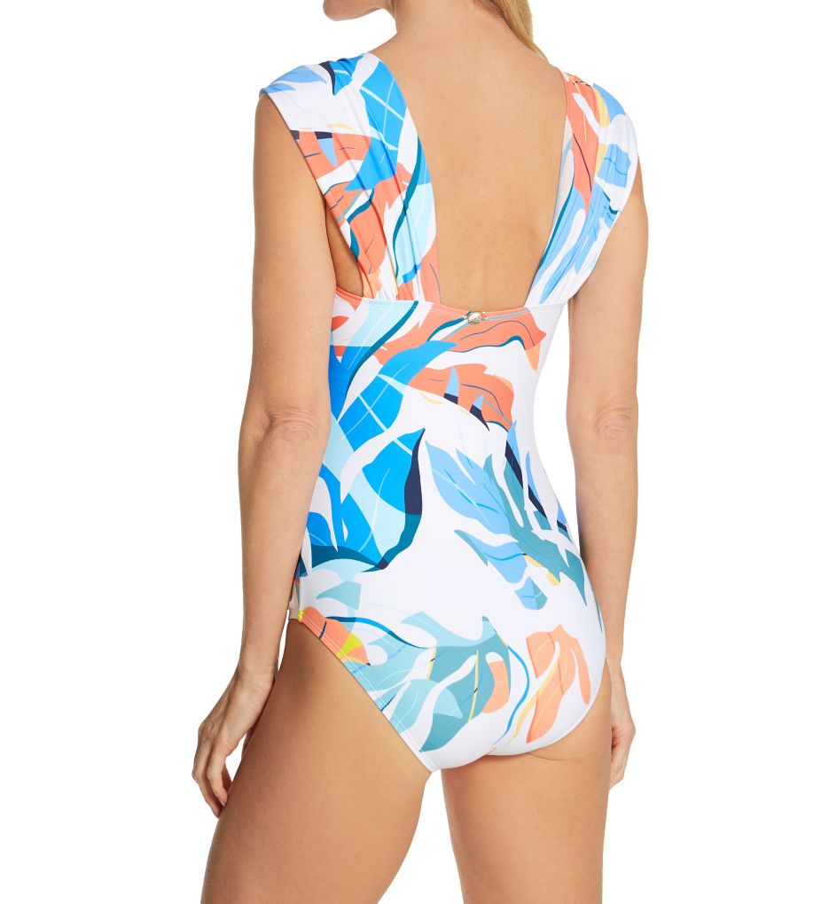 Bold Beach Cap Sleeve Control One Piece Swimsuit