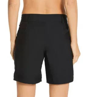 Sporty Solids 5 Inch Rolled Walking Swim Short Black S