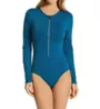 Jantzen Sporty Solids Zip Long Sleeve One Piece Swimsuit 21225M - Image 1