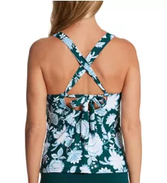 Garden Blossom Violet X-Back Tankini Swim Top