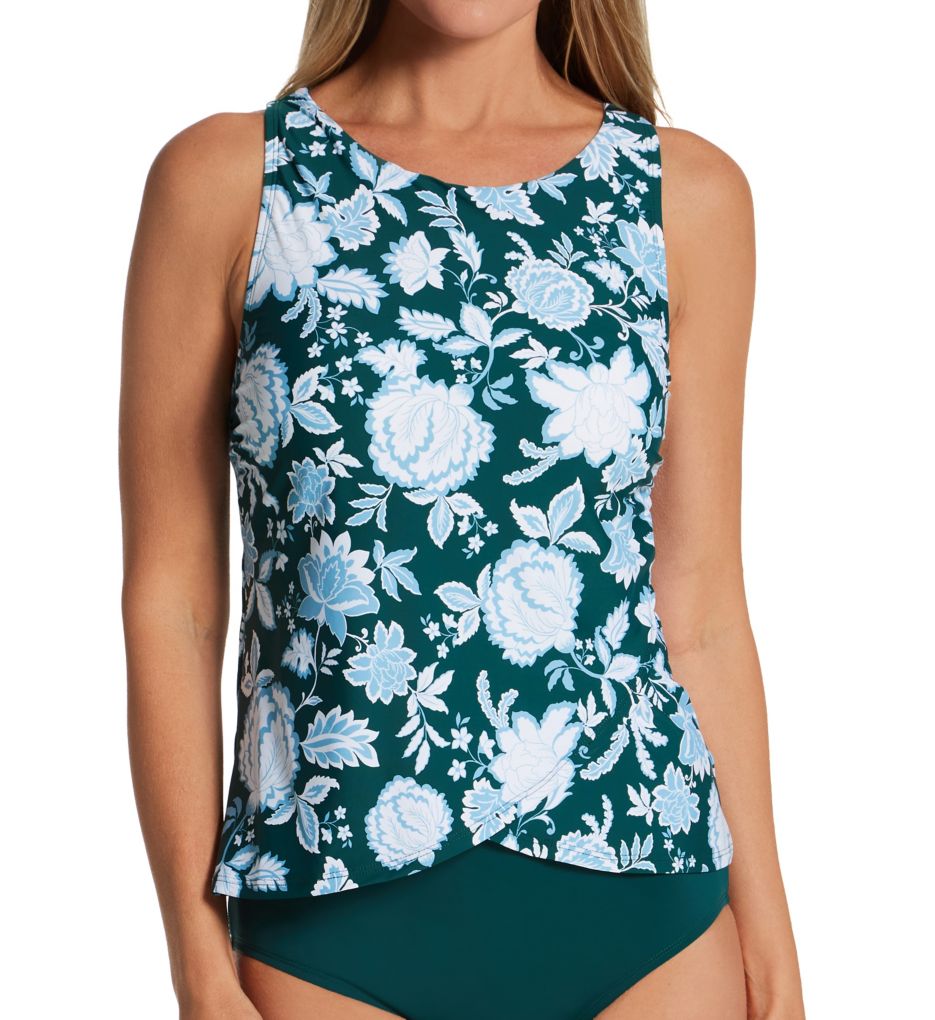 Garden Blossom Violet X-Back Tankini Swim Top