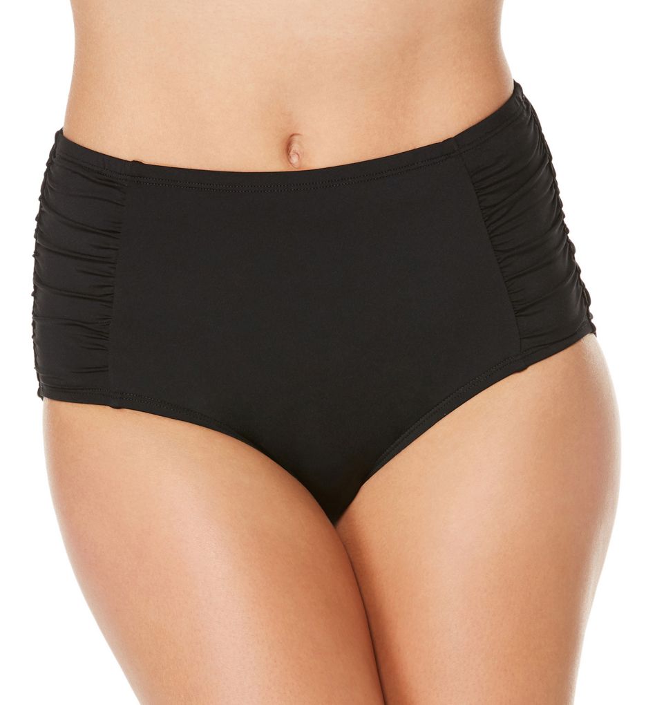 Solid High Waist Brief Swim Bottom