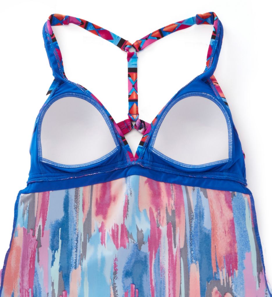 Brush Strokes Racerback Tankini Swim Top-cs5