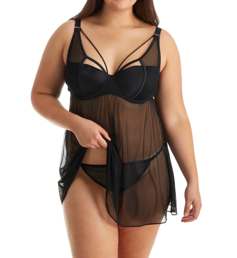 Temptrous Plus Size Babydoll with G-String-cs1