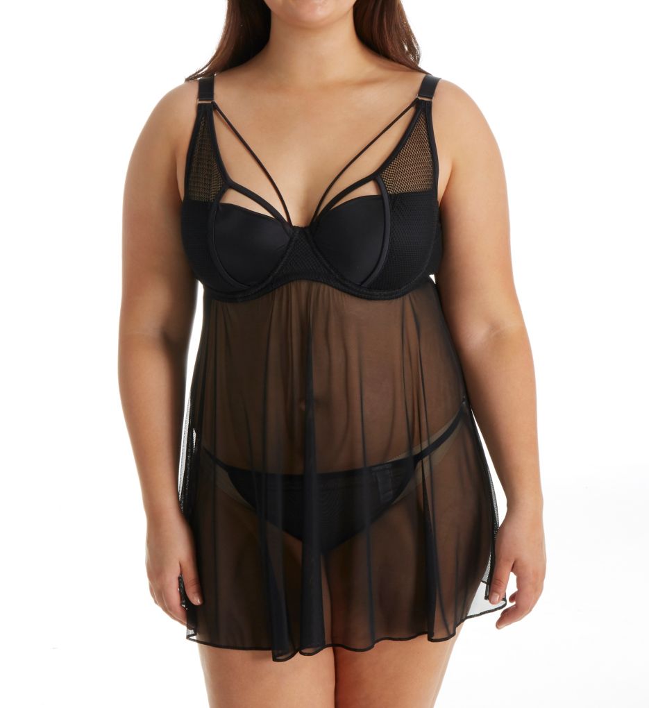 Temptrous Plus Size Babydoll with G-String-fs