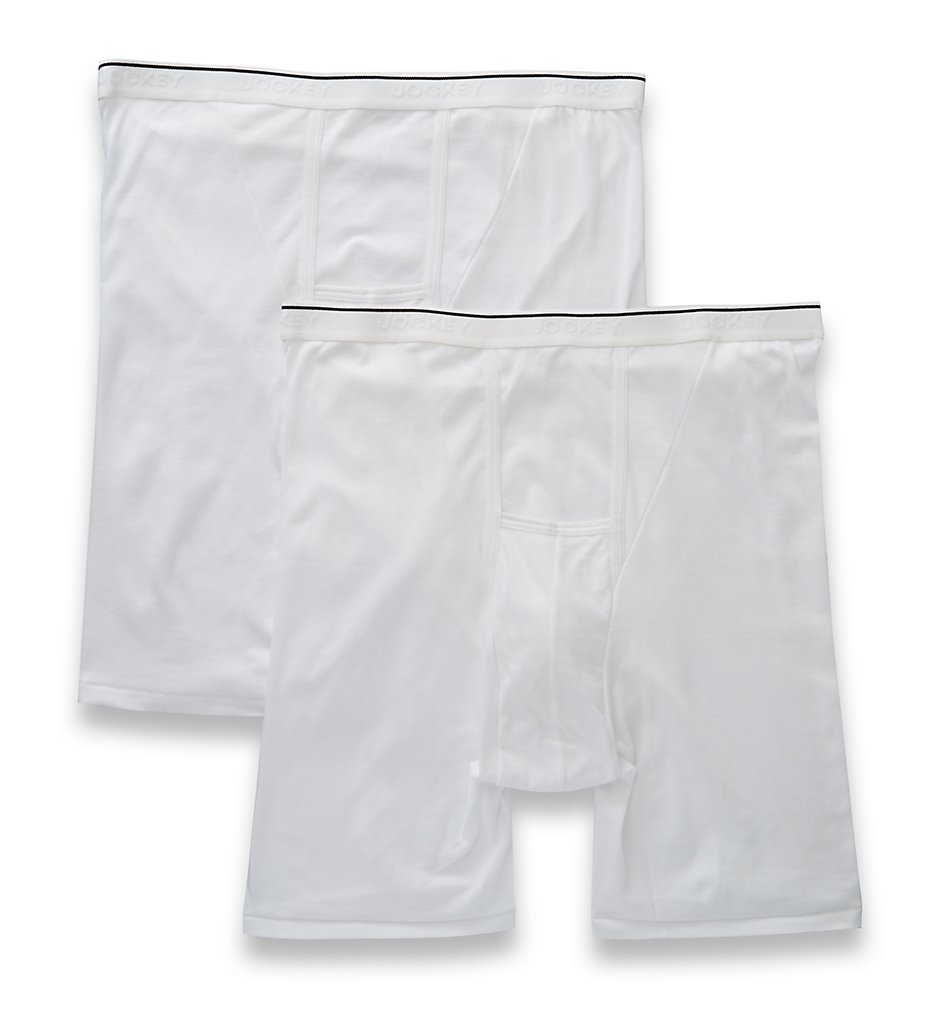 Jockey 1189 Big Man Pouch Midway Boxer Briefs - 2 Pack (White)