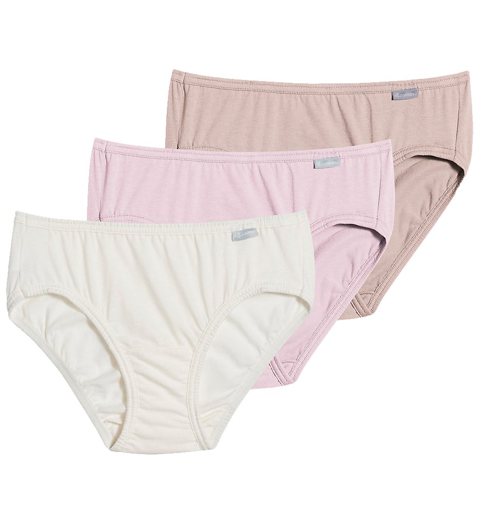 Jockey >> Jockey 1489 Elance Classic Fit Bikini Panty - 3 Pack (Ivory/Sand/Pink Pearl 7)