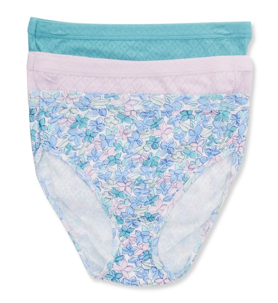 Jockey (2513948): Jockey 1541 Elance Breathe French Cut Panty - 3 Pack (Lilac/Garden/BlueAqua 9)