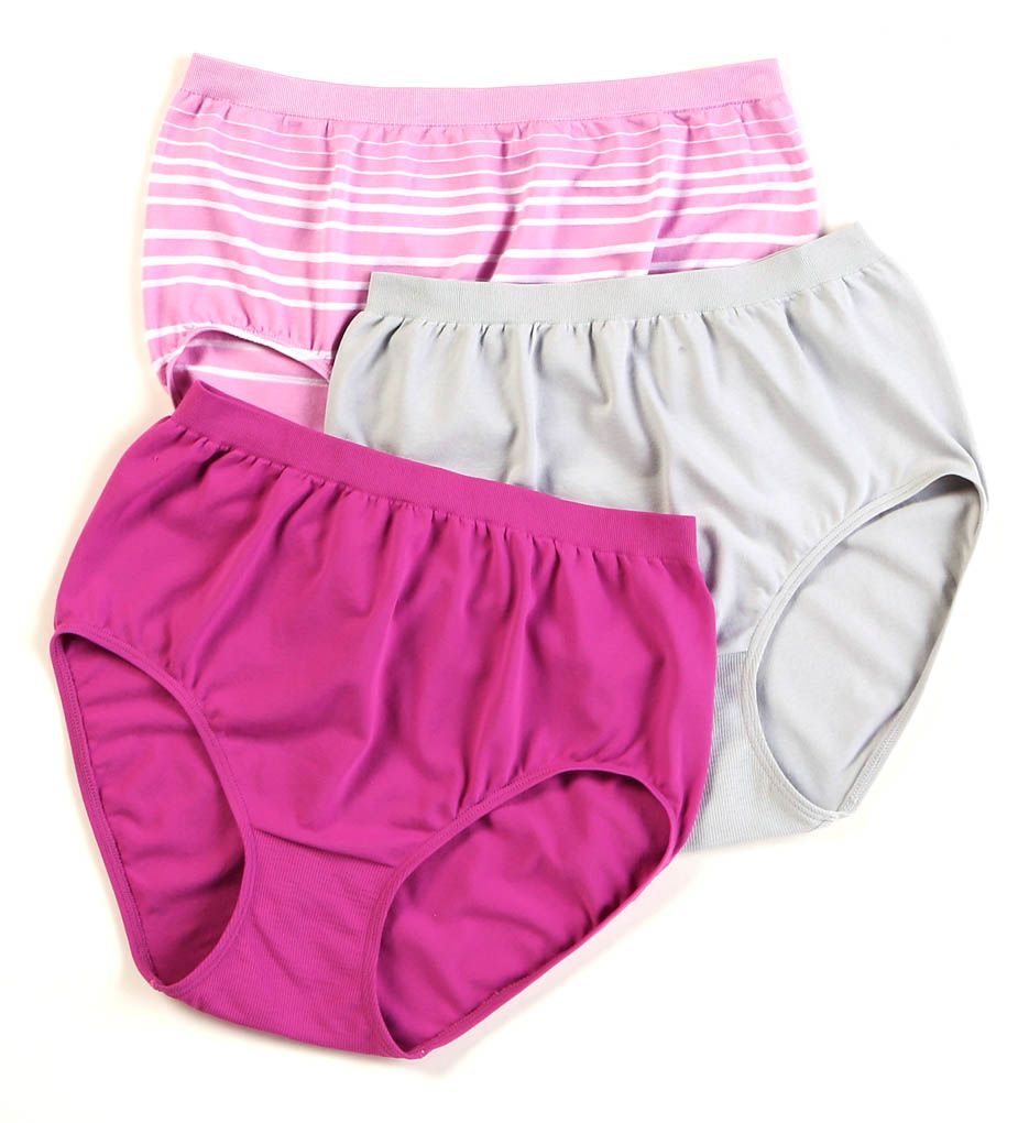 Jockey (1627853) -- Jockey 3328 Comfies Microfiber Classic Brief Panty - 3 Pack (Rose/Fuschia/Grey 9)