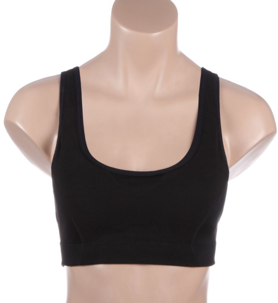 Jockey Active Women's Wicking Cotton Comfort Sports Bra Black