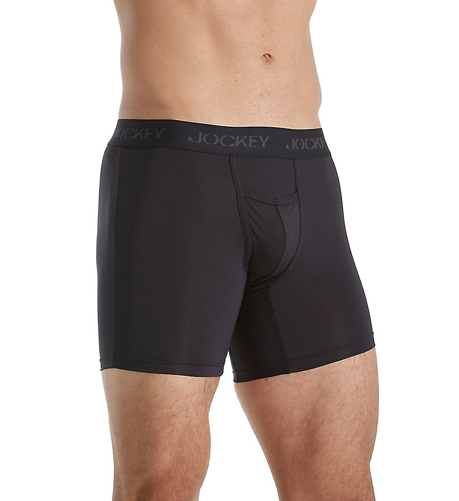 Jockey 8053 Big Man Sport Microfiber Performance Boxer Briefs (Black)