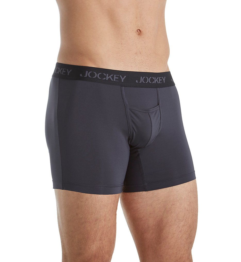 Jockey 8053 Big Man Sport Microfiber Performance Boxer Briefs (Smoke Grey)