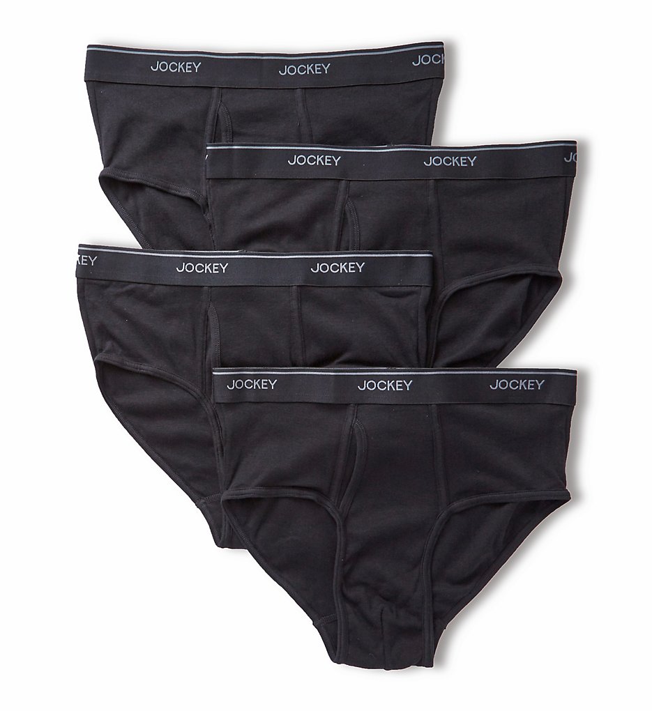 Jockey 8100 Stay Cool Plus Briefs - 4 Pack (Black)