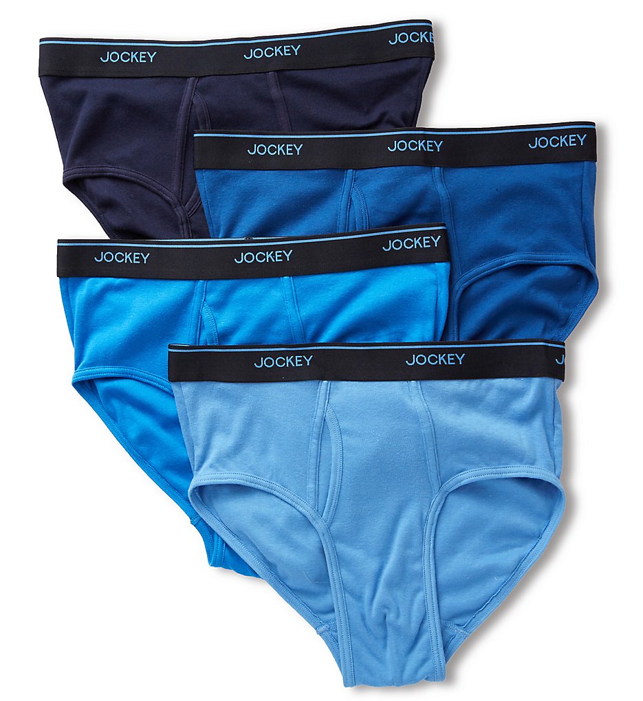 Jockey 8100 Stay Cool Plus Briefs - 4 Pack (Navy/Blue/Royal/Blue)