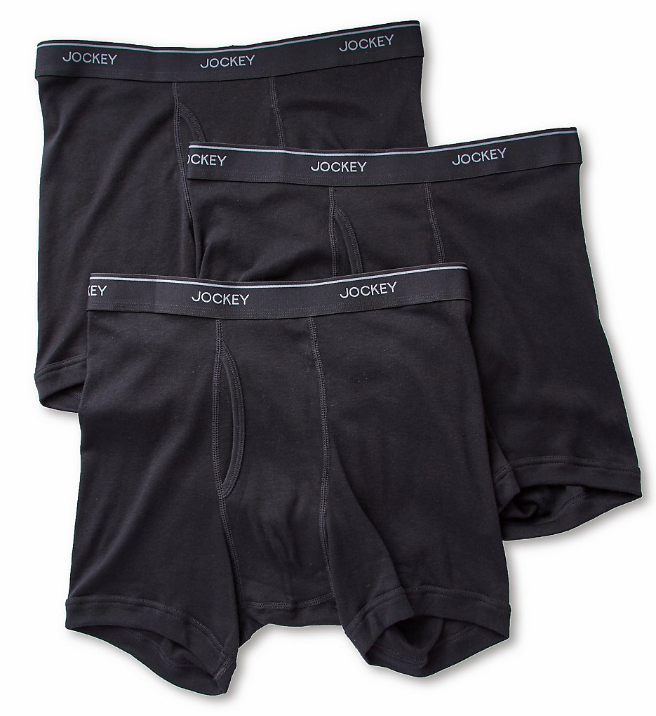 Jockey 8101 Stay Cool Plus Boxer Briefs - 3 Pack (Black)