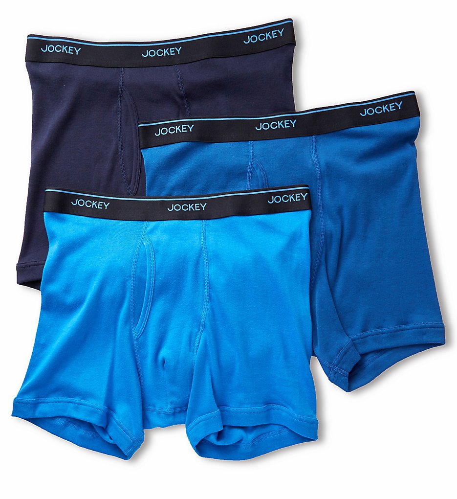 Jockey 8101 Stay Cool Plus Boxer Briefs - 3 Pack (Navy/Mimas Blue/Royal)