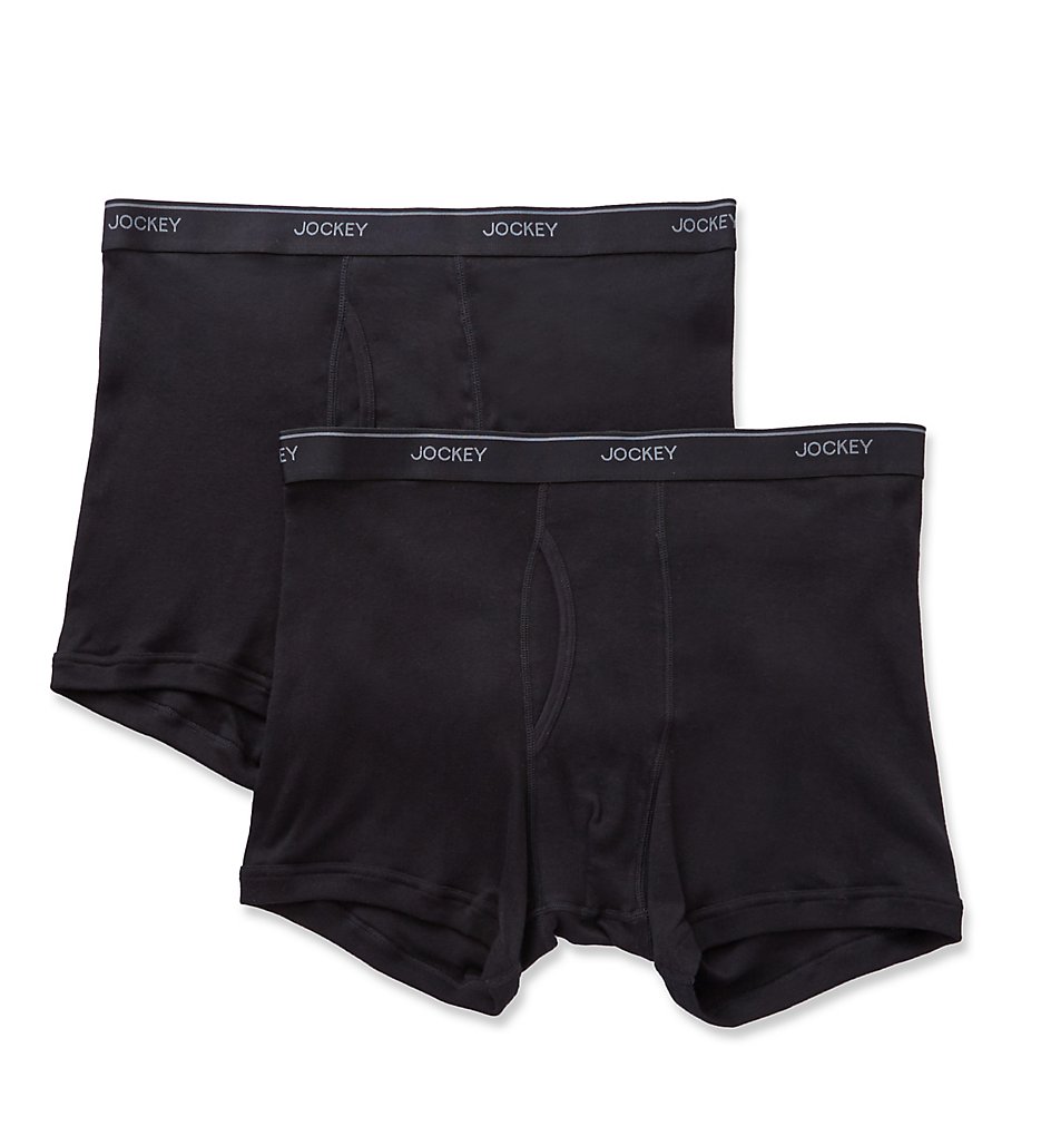 Jockey 8103 Big Man Stay Cool Plus Boxer Briefs - 2 Pack (Black)