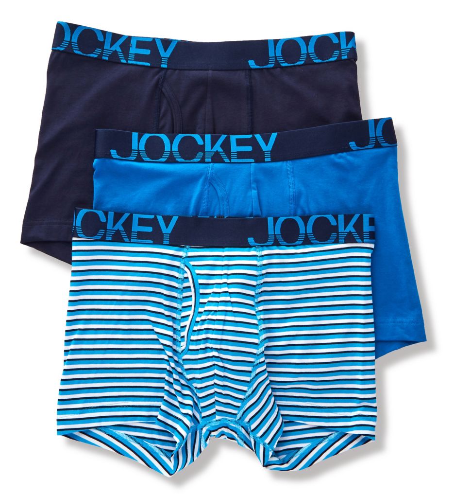 Jockey POUCH Mens Boxer Briefs Size XXL 44-46 Underwear 2 Pack Blue & Gray  H Fly