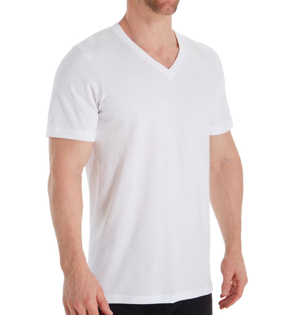 Classic Fit 100% Cotton V-Neck T-Shirts - 6 Pack