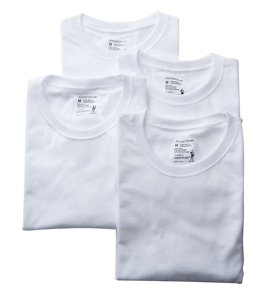 Jockey 9855 Classic Crew Neck T-Shirt - 4 Pack (White)