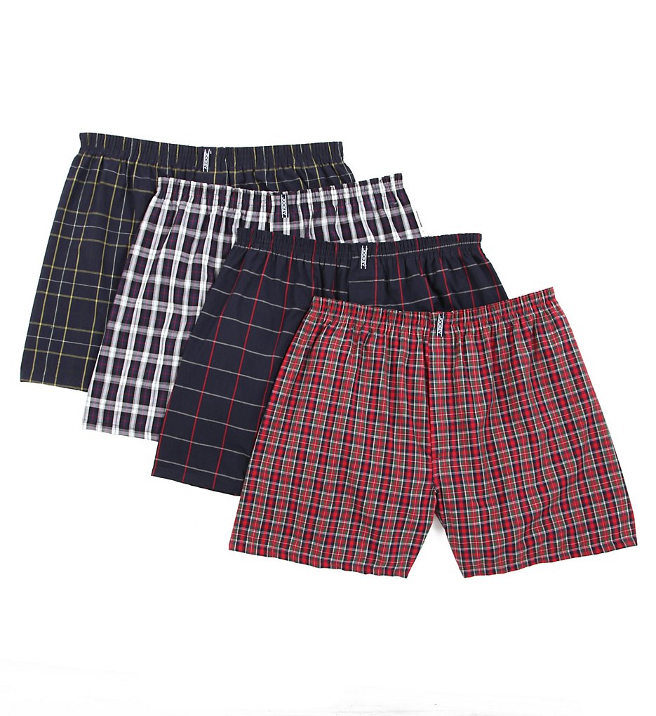 Jockey 9968 Blended Boxers - 4 Pack (Navy Tartan)