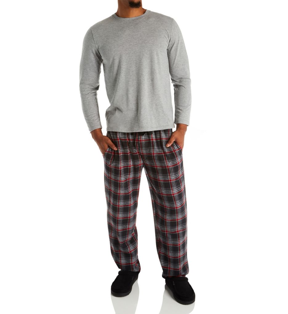 Flannel Pant With Jersey Top Sleep Set-fs