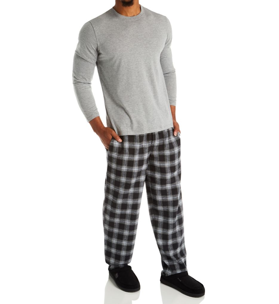 Flannel Pant With Jersey Top Sleep Set-gs