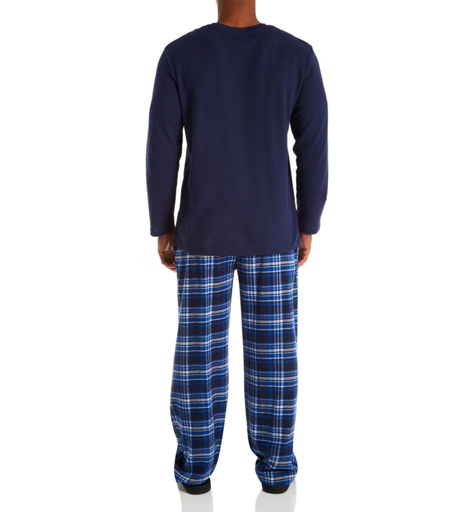 Flannel Pant With Waffle Top Sleep Set