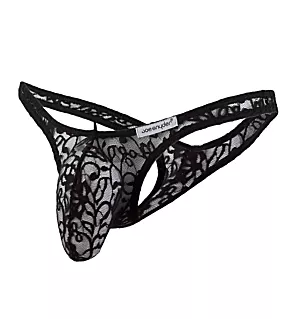 Maxi Bulge Thong Black Lace M