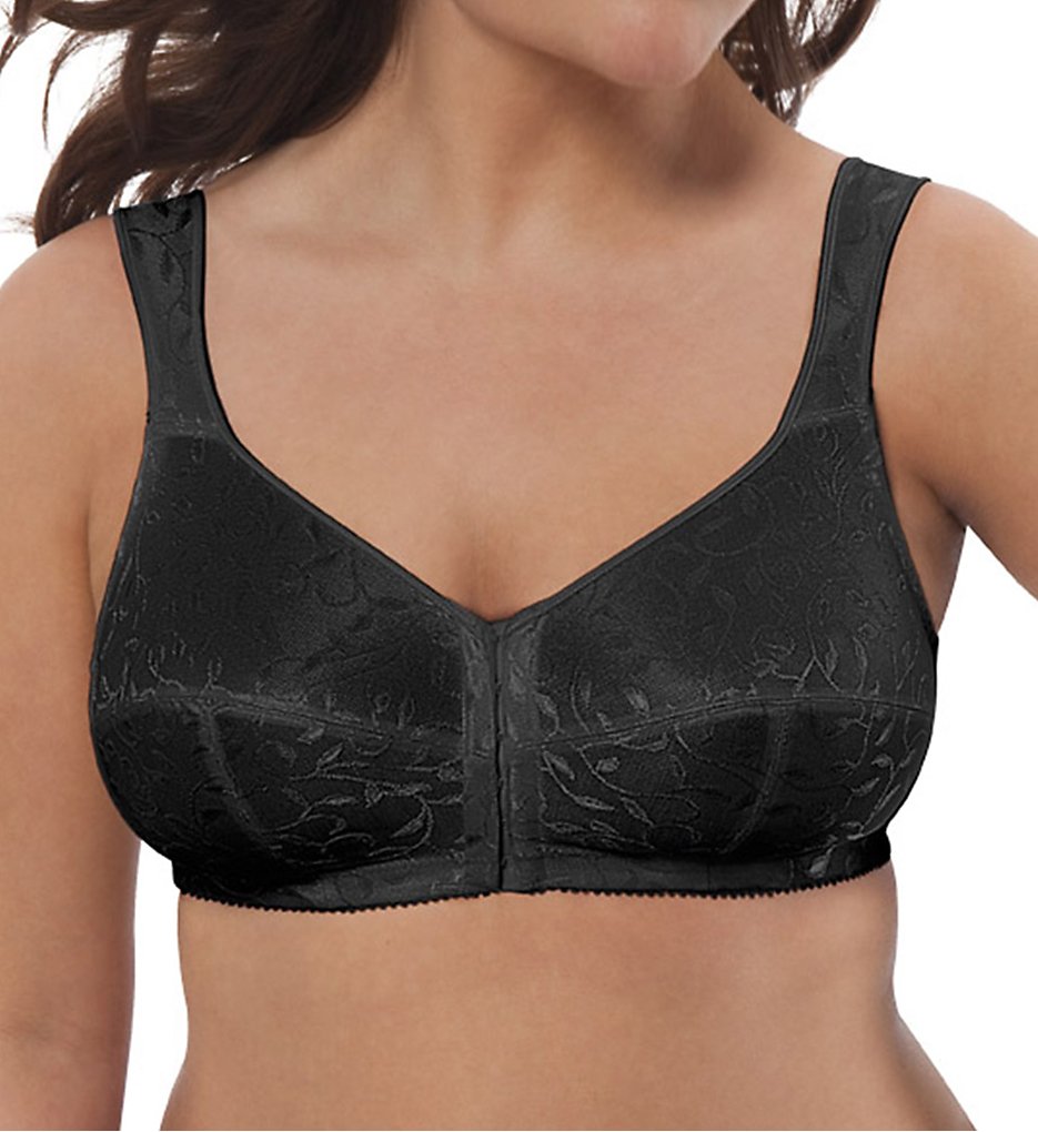 Just My Size 1107 Front Close Wirefree Bra (Black)