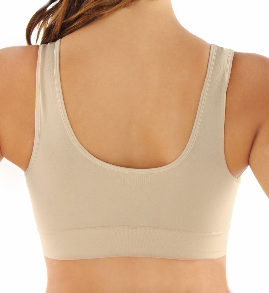 Just My Size Pure Comfort® Seamless Wirefree Bra with Moisture Control -  Gravel Grey Heather/Black - Size - 4X 