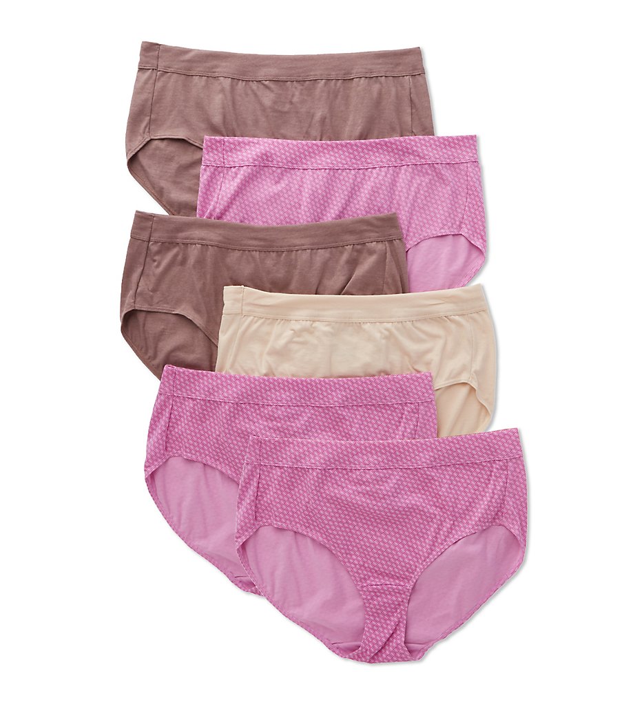 Just My Size : Just My Size 14106C Cool Comfort Ultra Soft Brief Panty - 6 Pack (Assorted 9)