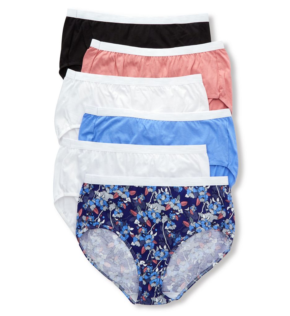 Hanes Pure Comfort Girls Panties Underwear Size 12 Briefs 6-Pack Tagless  Floral 