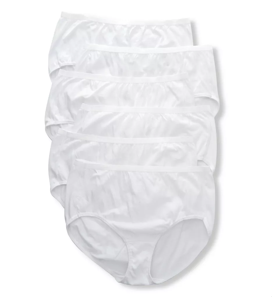 Cool Comfort Cotton White Brief Panty - 6 Pack White 9